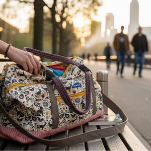 KAVU Folklore Duffle Bag | Detachable Strap | Patterned Travel Gym Weekender